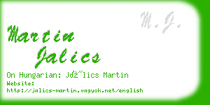 martin jalics business card